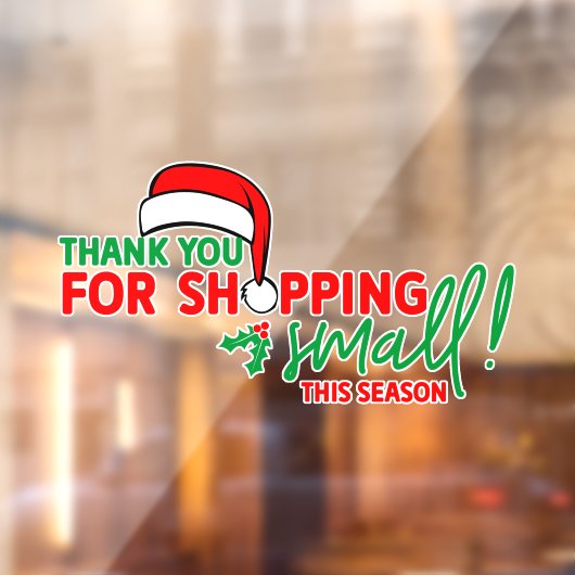 Autocollant Pour Fenêtre Joli magasin de Noël merci (Feuille 2)