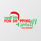 Autocollant Pour Fenêtre Joli magasin de Noël merci (Feuille)