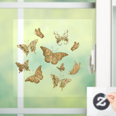 Autocollant Pour Fenêtre Joli Papillon Or Clair Fenêtre Clôture (Maison)