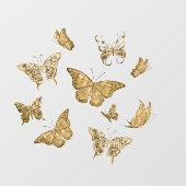 Autocollant Pour Fenêtre Joli Papillon Or Clair Fenêtre Clôture (Feuille)