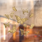 Autocollant Pour Fenêtre Joli Papillon Or Clair Fenêtre Clôture (Feuille 2)