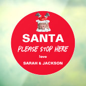 Autocollant Pour Fenêtre Joli Père Noël S'Il Vous Plaît Arrêter Ici Noms En (Feuille 3)