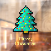 Autocollant Pour Fenêtre Joli Pixel Art Arbre de Noël Drôle Geeky Custom (Feuille 2)