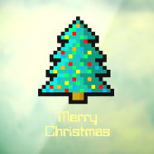 Autocollant Pour Fenêtre Joli Pixel Art Arbre de Noël Drôle Geeky Custom (Feuille 3)