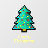 Autocollant Pour Fenêtre Joli Pixel Art Arbre de Noël Drôle Geeky Custom (Feuille)