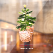 Autocollant Pour Fenêtre Joli sapin de Noël aquarelle hiver (Feuille 2)