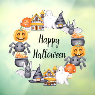 Autocollant Pour Fenêtre Jolie illustration effrayante Joyeux Halloween