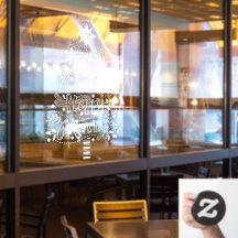 Jolly Happy Cheery Joyeux Arbre de Noël Fenêtre Cl