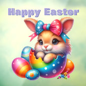 Autocollant Pour Fenêtre Jouer Du Lapin À Partir D'Oeuf Peint (Feuille 3)