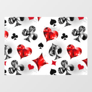 Autocollant Pour Fenêtre Joueur de poker Joueur de cartes de jouer costumes