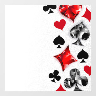 Autocollant Pour Fenêtre Joueur de poker Joueur de cartes de jouer costumes