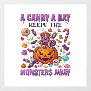 Autocollant Pour Fenêtre Jour de bonbons éloigne les monstres Halloween Cit