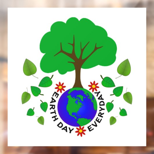 Autocollant Pour Fenêtre jour des terres tous les jours  (Feuille 2)