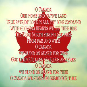 Autocollant Pour Fenêtre Jour du Canada Décals Canada Hymne de fenêtre