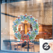 Autocollant Pour Fenêtre Jours de gingembre de couronne de Noël (Fenêtre de café)