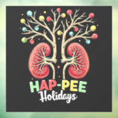 Autocollant Pour Fenêtre Jours de Hap Pee Dialyse Connaissance du rein Noël (Feuille 3)