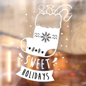Autocollant Pour Fenêtre Jours fériés Noël Plein Stocking Blanc (Feuille 2)