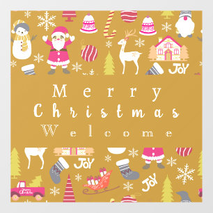 Autocollant Pour Fenêtre Joy Christmas Gold