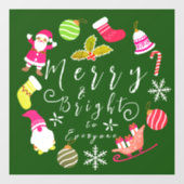 Autocollant Pour Fenêtre Joy Christmas Green (Feuille)