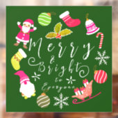 Autocollant Pour Fenêtre Joy Christmas Green (Feuille 2)