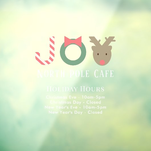 Autocollant Pour Fenêtre JOY Reindeer Heures de vacances Clôture de fenêtre (Feuille 3)