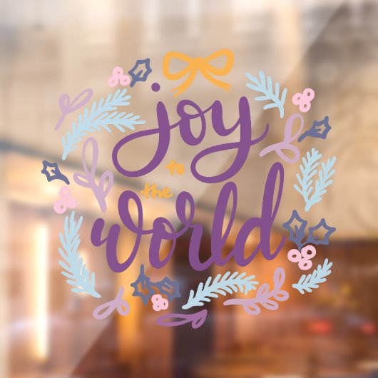 Autocollant Pour Fenêtre Joy to the World Holiday Design Window Cling (Feuille 2)