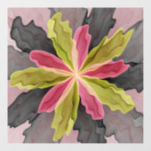 Autocollant Pour Fenêtre Joy, Vert rose Anthracite Imaginaire Fleur Fractal (Feuille)