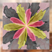 Autocollant Pour Fenêtre Joy, Vert rose Anthracite Imaginaire Fleur Fractal (Feuille 2)