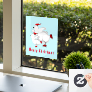 Autocollant Pour Fenêtre Joyeuse fenêtre d'ours de Noël