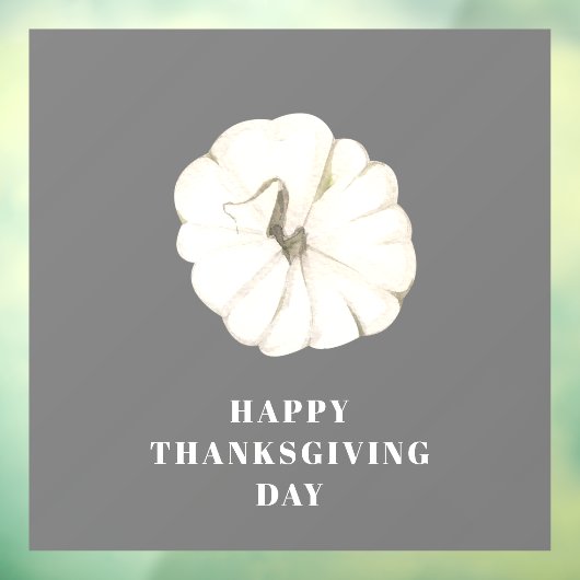 Autocollant Pour Fenêtre Joyeuse fête d'Action de grâce | Citrouille grise  (Feuille 3)