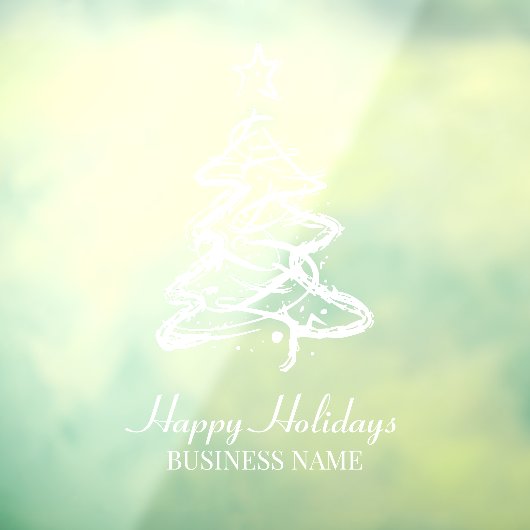 Autocollant Pour Fenêtre Joyeuses Fêtes Entreprise de Sapins de Noël Modern (Feuille 3)