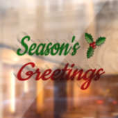 Autocollant Pour Fenêtre Joyeuses Fêtes Holly rouge écriture verte Noël (Feuille 2)