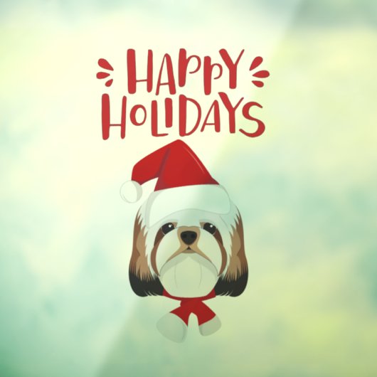Autocollant Pour Fenêtre Joyeuses fêtes - Noël Chiite Tzu mignon (Feuille 3)