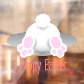 Autocollant Pour Fenêtre Joyeuses Pâques Queue de Lapin Mignon (Feuille 2)