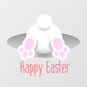 Autocollant Pour Fenêtre Joyeuses Pâques Queue de Lapin Mignon (Feuille)
