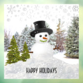 Autocollant Pour Fenêtre Joyeuses vacances d'hiver / Snowman (Feuille 3)