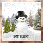 Autocollant Pour Fenêtre Joyeuses vacances d'hiver / Snowman (Feuille 2)