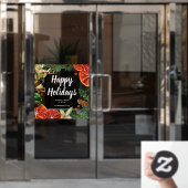 Autocollant Pour Fenêtre Joyeuses vacances Oranges cannelle (Porte de bureau)