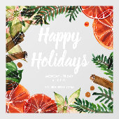 Autocollant Pour Fenêtre Joyeuses vacances Oranges cannelle (Feuille)