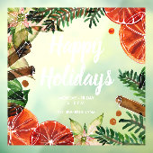 Autocollant Pour Fenêtre Joyeuses vacances Oranges cannelle (Feuille 3)