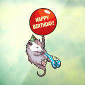 Autocollant Pour Fenêtre Joyeux anniversaire ! Ajouter L'Âge Opossum & Ball (Feuille 3)