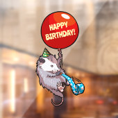 Autocollant Pour Fenêtre Joyeux anniversaire ! Ajouter L'Âge Opossum & Ball (Feuille 2)