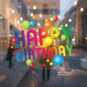 Autocollant Pour Fenêtre Joyeux Anniversaire Ballons Clair fenêtre