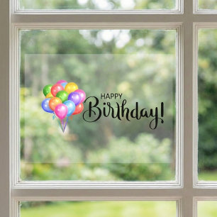Autocollant Pour Fenêtre Joyeux Anniversaire Ballons Cling