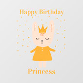 Autocollant Pour Fenêtre Joyeux Anniversaire Princesse Bunny Design Fenêtre (Feuille)
