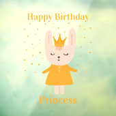 Autocollant Pour Fenêtre Joyeux Anniversaire Princesse Bunny Design Fenêtre (Feuille 3)