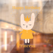 Autocollant Pour Fenêtre Joyeux Anniversaire Princesse Bunny Design Fenêtre (Feuille 2)