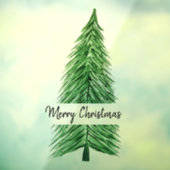 Autocollant Pour Fenêtre Joyeux arbre d'aquarelle de Noël (Feuille 3)