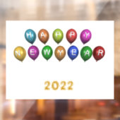 Autocollant Pour Fenêtre Joyeux Ballons du Nouvel An (Feuille 2)