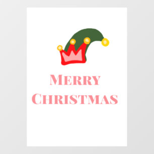 Autocollant Pour Fenêtre Joyeux casquette rouge vert Noël ajouter nom nom n